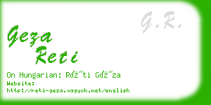 geza reti business card